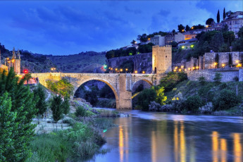 Картинка города толедо+ испания мост река