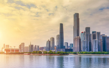 Картинка шанхай китай города шанхай+ небоскребы побережье мегаполис азия