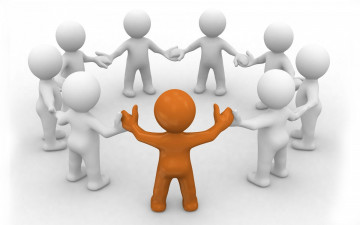 обоя 3д графика, атмосфера, настроение , atmosphere ,  mood , человечки, круг, хоровод