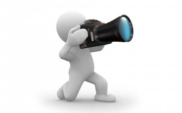 обоя 3д графика, атмосфера, настроение , atmosphere ,  mood , человечек, фотоаппарат, камера