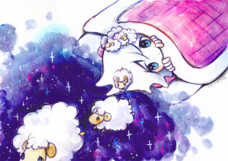 Картинка аниме животные +существа девушка