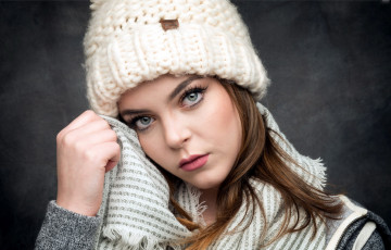 Картинка девушки -+лица +портреты вязаная шапочка