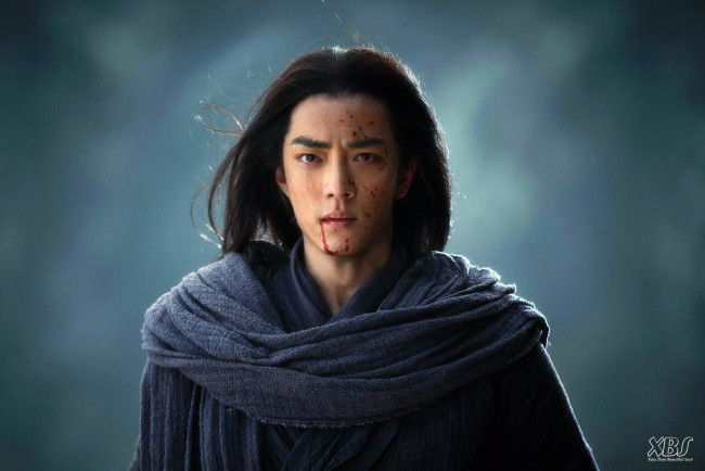 Обои картинки фото кино фильмы, jade dynasty, парень, шарф, кровь