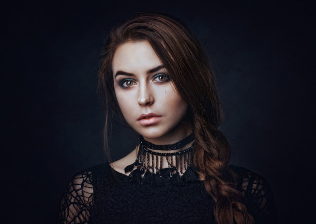 Обои картинки фото девушки, - лица,  портреты, коса