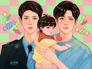 Картинка рисованное люди парни ребенок конфеты