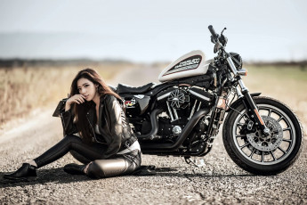 Картинка мотоциклы мото+с+девушкой harley davidson