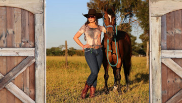 Картинка девушки -+брюнетки +шатенки брюнетка джинсы шляпа очки лошадь