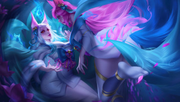 Картинка видео+игры league+of+legends магия игра красота game character персонаж league of legends ahri lol лига легенд лол ари девятихвостая лиса spirit blossom дух цветения