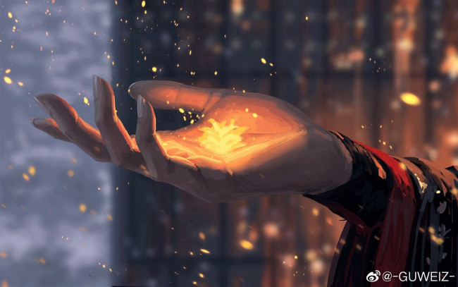 Обои картинки фото фэнтези, _guweiz, рука, искры