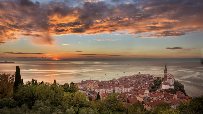 Обои картинки фото piran, slovenia, города, - панорамы