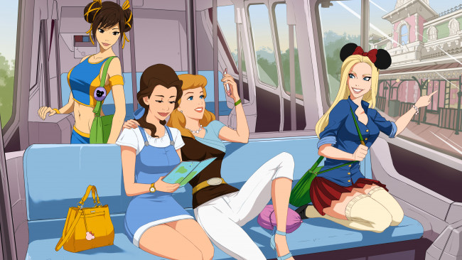 Обои картинки фото рисованное, кино,  мультфильмы, chun, li, street, fighter, belle, cinderella, supergirl, precia-t