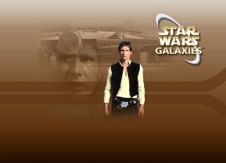 обоя видео игры, star wars,  galaxies, хан, соло, космический, корабль