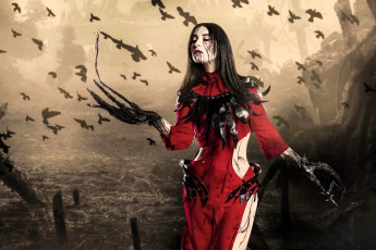 Картинка девушки анна+шаховская образ косплей наряд когти птицы