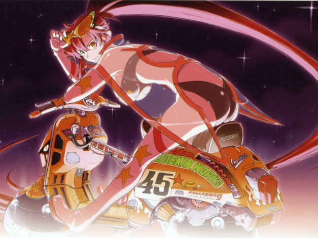 Обои картинки фото аниме, tengen, toppa, gurren, lagann, yoko, littner