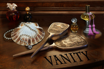 Картинка разное косметика духи ожерелье щетки