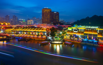 Картинка города сингапур ночь