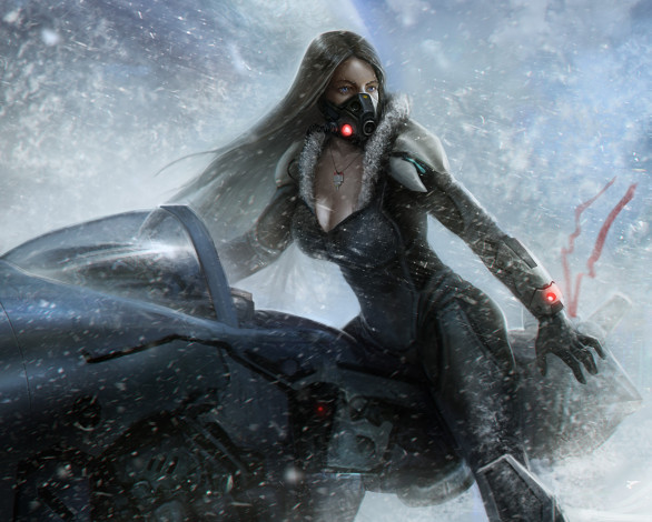 Обои картинки фото фэнтези, девушки, снег, зима