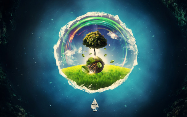 Обои картинки фото разное, компьютерный, дизайн, перо, листья