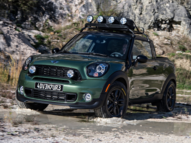 Обои картинки фото автомобили, mini, r61, adventure, paceman, зеленый, 2014