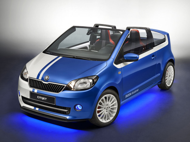 Обои картинки фото автомобили, skoda, citijet, 2014г, синий