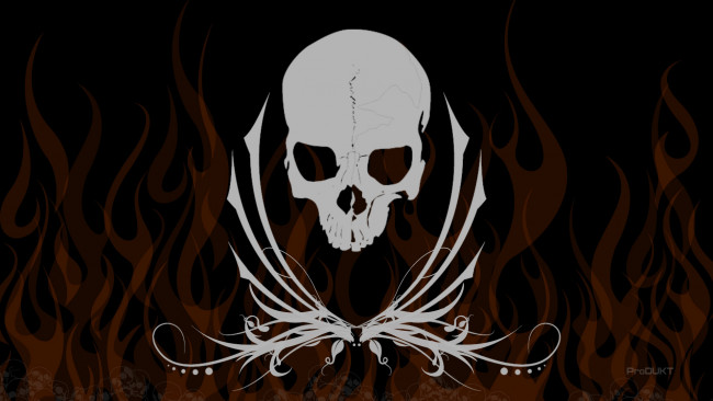 Обои картинки фото разное, - другое, обои, огонь, узоры, produkt, пламя, череп