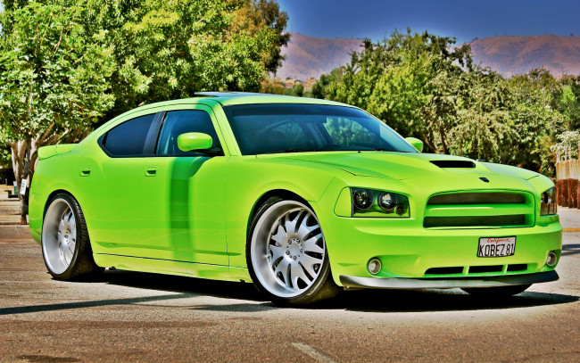 Обои картинки фото автомобили, dodge, green