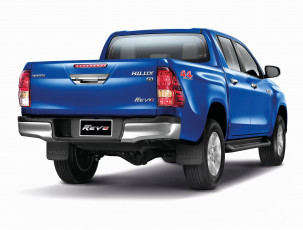 обоя автомобили, toyota, синий, 2015г, th-spec, 4x4, cab, double, revo, hilux