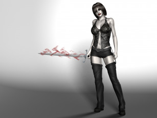 Картинка 3д+графика фантазия+ fantasy оружие фон взгляд девушка