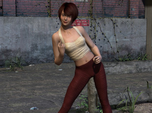 Картинка 3д+графика люди+ people девушка взгляд фон жест