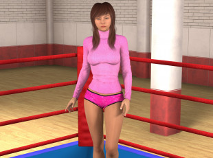 Картинка 3д+графика люди+ people девушка взгляд фон ринг