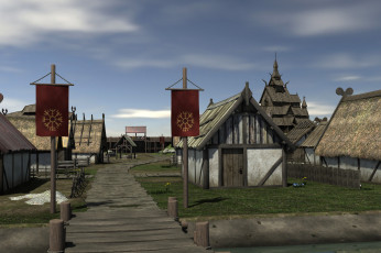 Картинка 3д+графика реализм+ realism двор дома