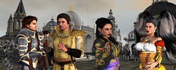 Картинка 3д+графика люди+ people фон купола мужчины взгляд девушки