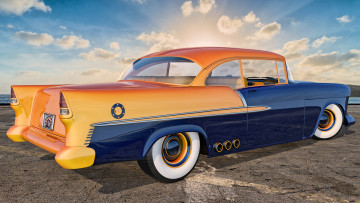 обоя автомобили, 3д, 1955г, chevrolet