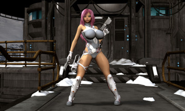 Картинка 3д+графика фантазия+ fantasy оружие фон взгляд девушка