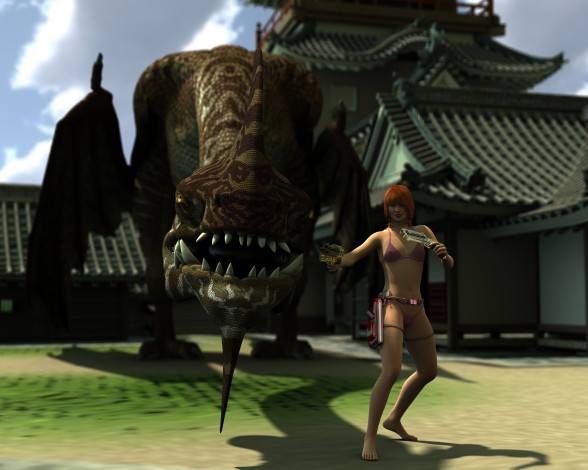 Обои картинки фото 3д графика, фантазия , fantasy, девушка, взгляд, фон, дракон