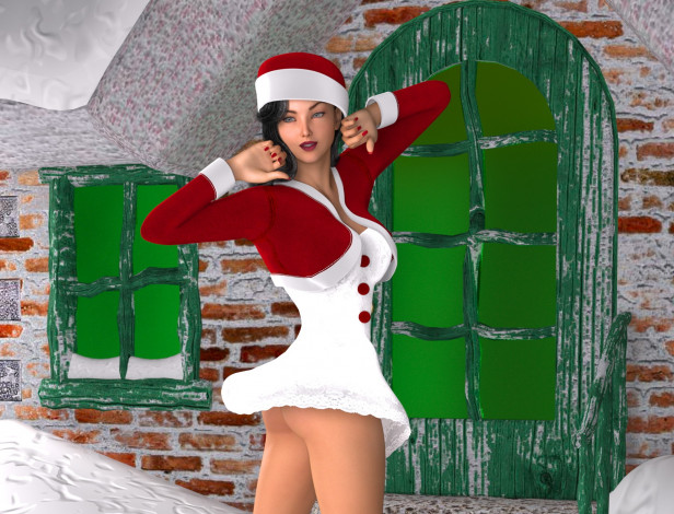 Обои картинки фото 3д графика, люди , people, фон, шляпа, взгляд, девушка, платье