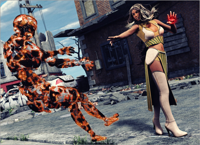 Обои картинки фото 3д графика, фантазия , fantasy, девушка, взгляд, фон, жест, киборг