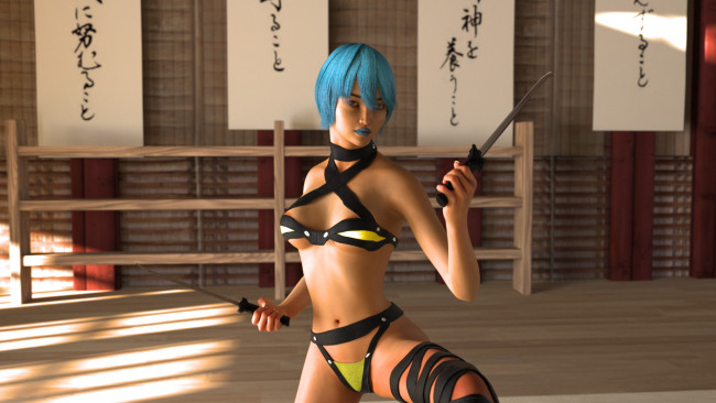 Обои картинки фото 3д графика, фантазия , fantasy, фон, взгляд, девушка, оружие