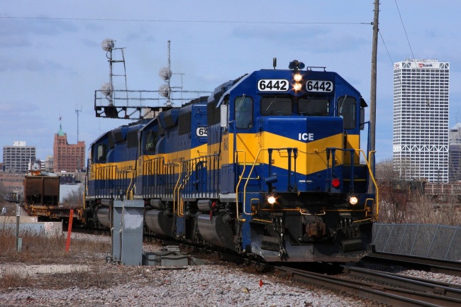 Обои картинки фото техника, поезда, дорога, железная, состав, локомотив, рельсы