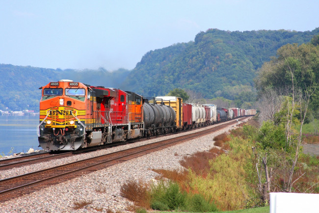 Обои картинки фото техника, поезда, состав, рельсы, локомотив, дорога, железная