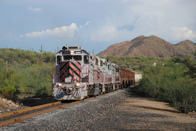 Обои картинки фото техника, поезда, локомотив, рельсы, дорога, железная, состав