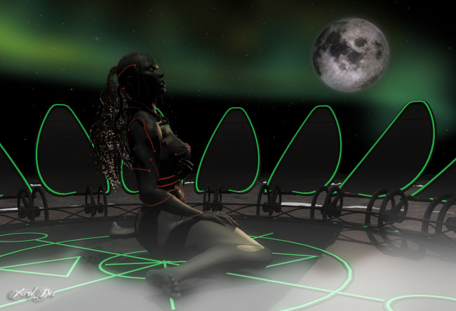 Обои картинки фото 3д графика, фантазия , fantasy, фон, взгляд, девушка