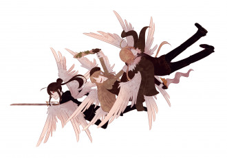 Картинка аниме ангелы +демоны