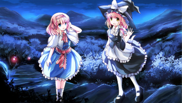 Картинка аниме touhou девочки