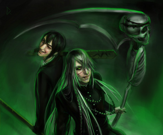 Обои картинки фото аниме, kuroshitsuji, тёмный, дворецкий