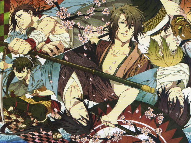 Обои картинки фото аниме, hakuoki, парни