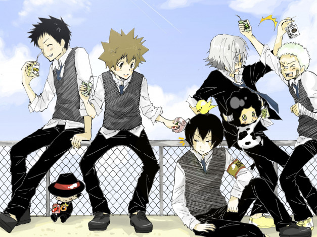 Обои картинки фото аниме, katekyo hitman reborn, парни