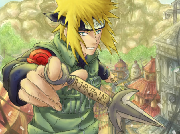 Обои картинки фото аниме, naruto, минато