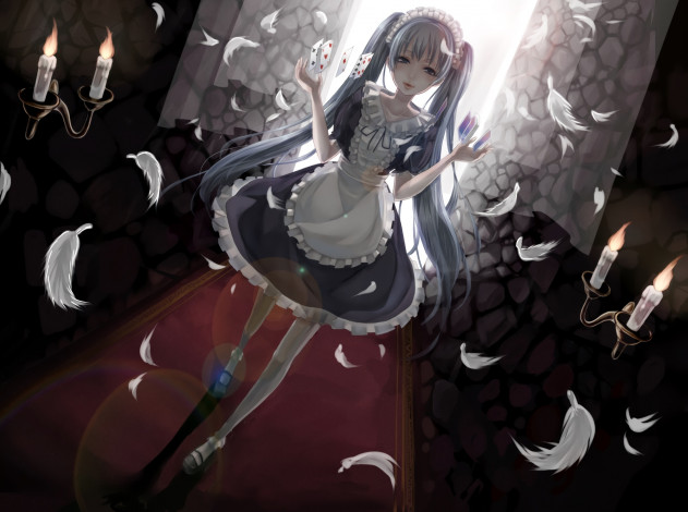 Обои картинки фото аниме, vocaloid, фон, взгляд, девушка