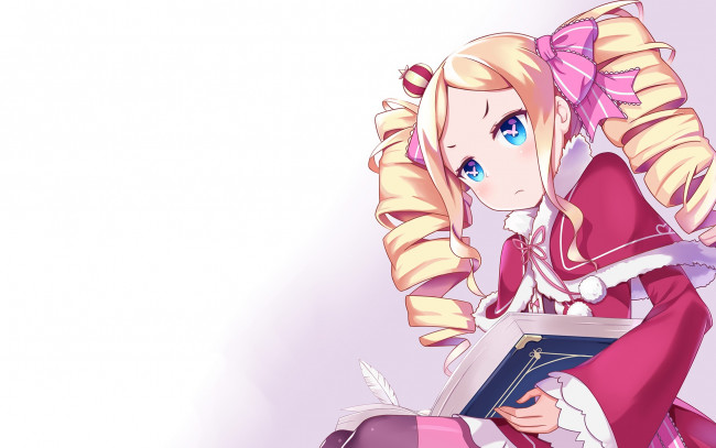 Обои картинки фото аниме, re,  zero kara hajimeru isekai seikatsu, взгляд, фон, девушка